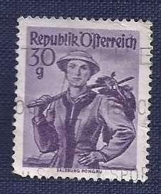 Austria.1958 .National Costumes  30g    Salzburg, Pongau