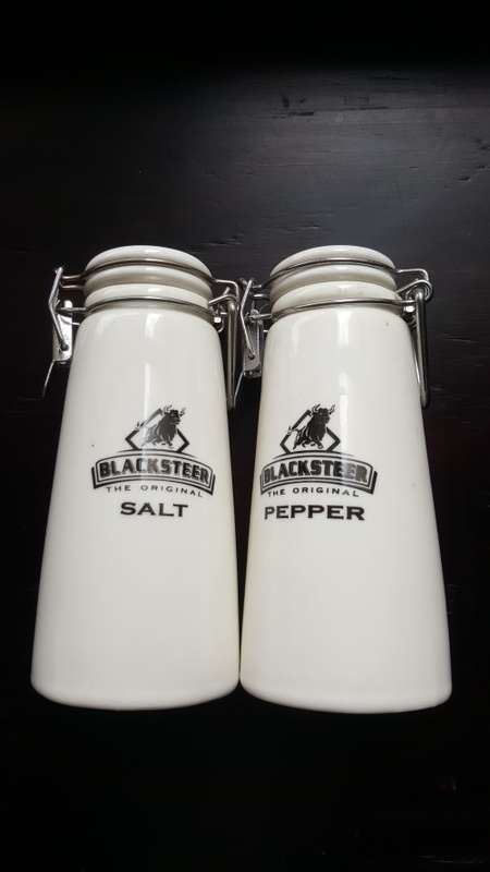 Black Steers Pair of Salt/Pepper Shakers