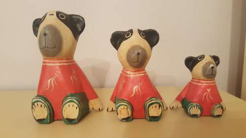 3 x Wooden Dogs