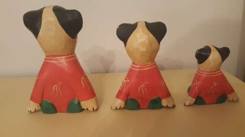 3 x Wooden Dogs
