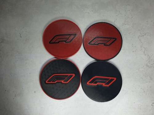 F1 Coasters & Holder 3D Printed *Customizable*