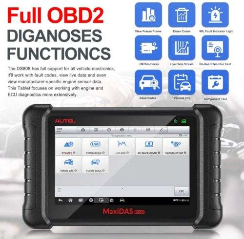 Autel Maxidas DS808 - Advanced Diagnostic Scanner (Coding and Component Testing)