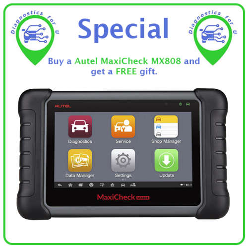 Autel MaxiCheck MX808 | Full System Diagnostic Scanner and Service Tool (FREE CAR CABLE PACK)