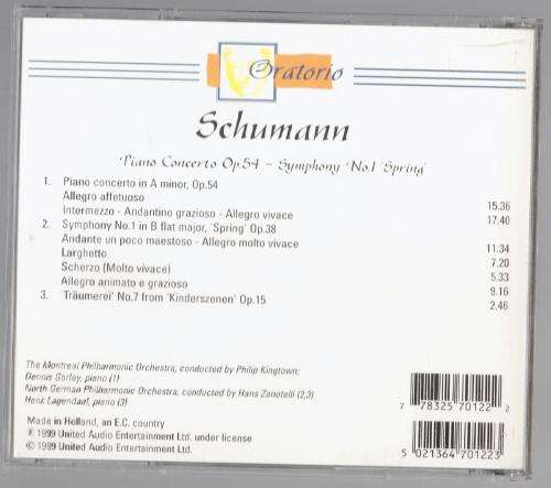 Schumann  Piano Concerto Op 54 and Symphony No 1`Spring`