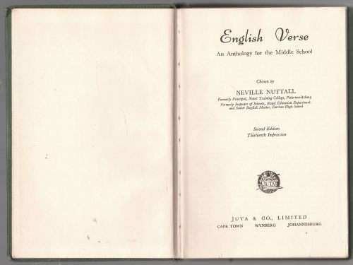 English Verse -- Neville Nuttall [Editor]