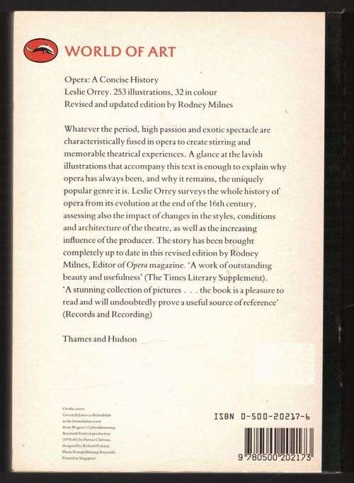 Opera, a Concise History -- Leslie Orrey, Rodney Milnes