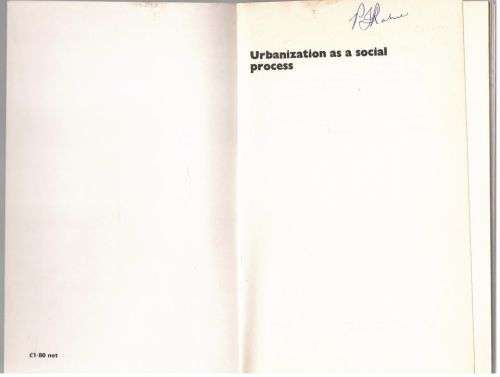 Urbanization as a Social Process: An essay on movement and change -- Kenneth Little
