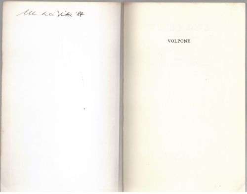 Volpone: Or, The Fox -- Ben Jonson