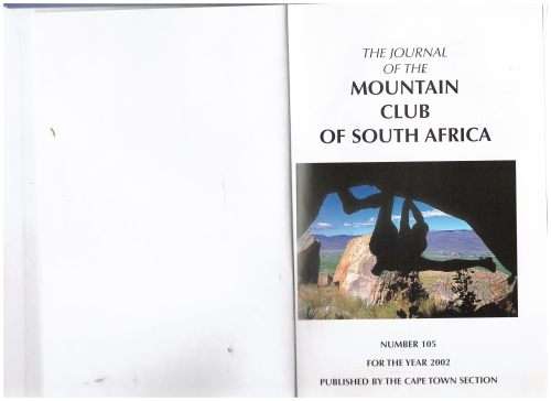 The Journal of the Mountain Club of South Africa (2002, No. 105)
