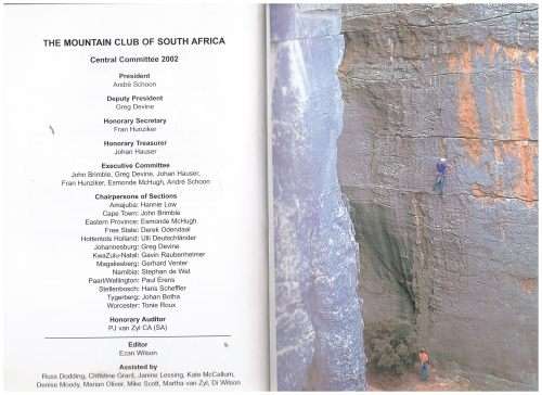 The Journal of the Mountain Club of South Africa (2002, No. 105)