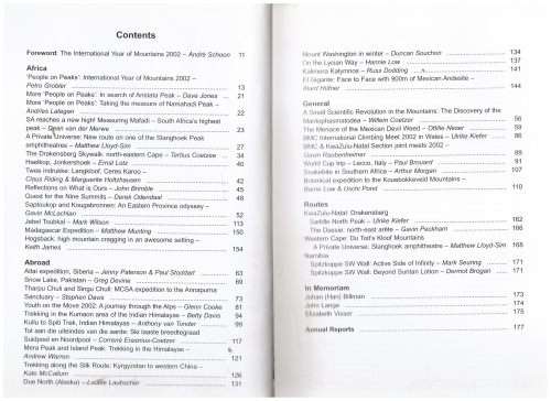 The Journal of the Mountain Club of South Africa (2002, No. 105)