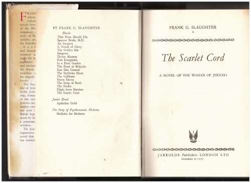 The Scarlet Cord: A Novel of the Woman of Jericho -- Frank G. Slaughter