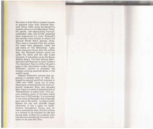 And So it Goes: Some of the Best of Edward Rodwell