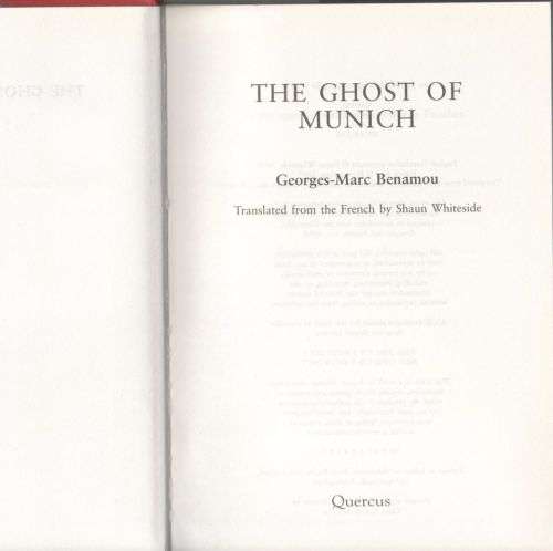 The Ghost of Munich -- Georges-Marc Benamou