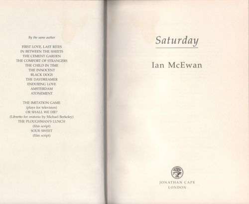 Saturday - Ian McEwan