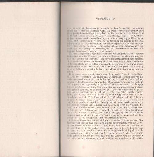 C.L. Leipoldt: n Studie In Stof-keuse, -verwerking en -ontwikkeling -- M.P.O. Burgers