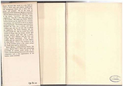 Episode -- Harry Bloom * 1st ed *