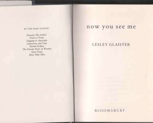 Now You See Me: A Novel -- Lesley Glaister