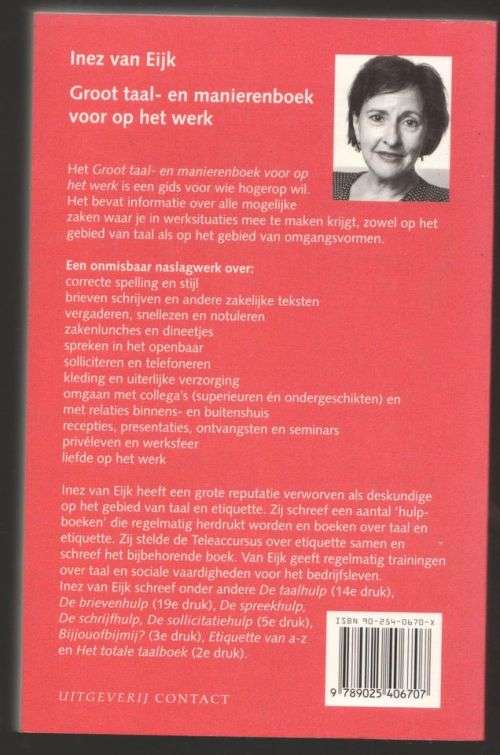Groot taal- en manieren boek voor op het werk -- Inez van Eijk