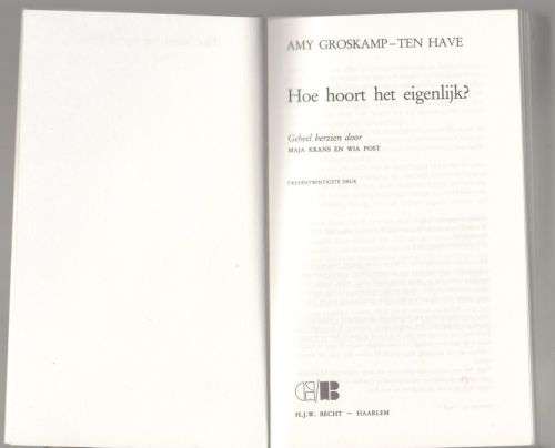 Hoe hoort het eigenlijk? -- Amy Groskamp-ten Have
