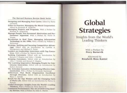 Global strategies: insights from the world`s leading thinkers