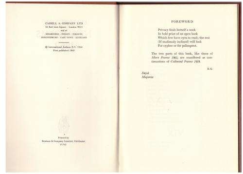 New Poems, 1962 -- Robert Graves