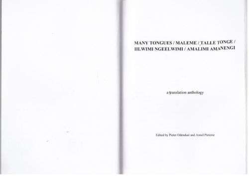 Many Tongues: a translation anthology -- Pieter Odendaal and Annel Pieterse (Editors)