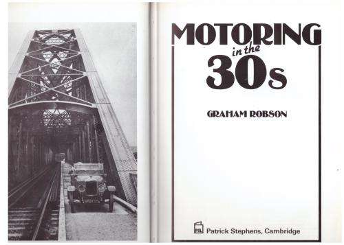 Motoring in the 30s -- Graham Robson