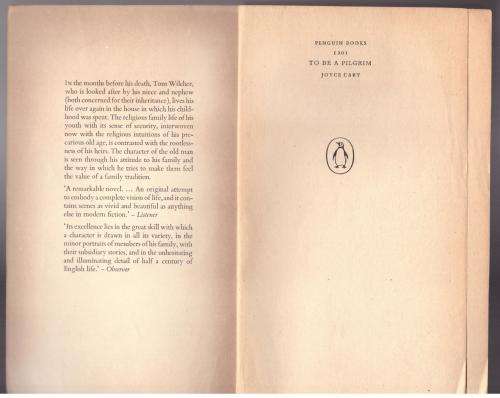 To be a Pilgrim -- Joyce Cary
