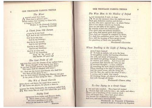 One Thousand Famous Things [An Anthology] -- Arthur Mee