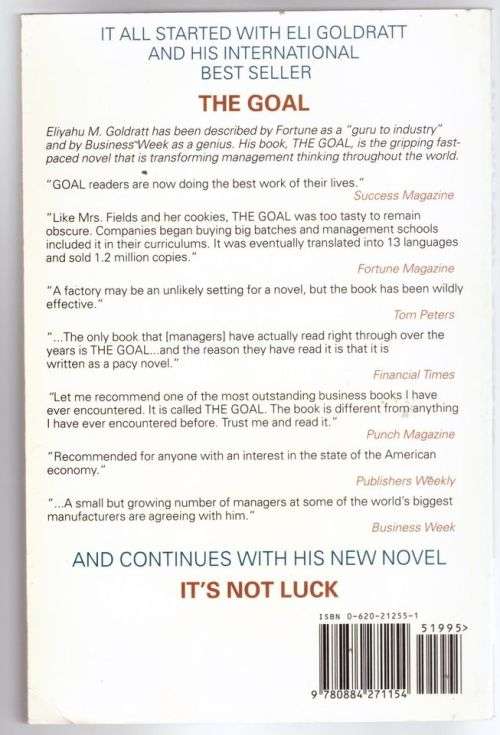 It`s Not Luck: A Business Novel -- Eliyahu M. Goldratt