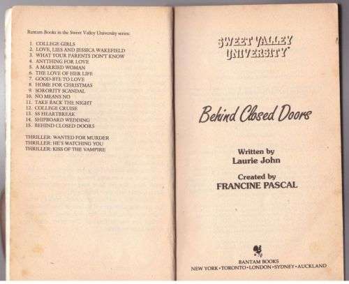 Behind Closed Doors -- Francine Pascal, Laurie John