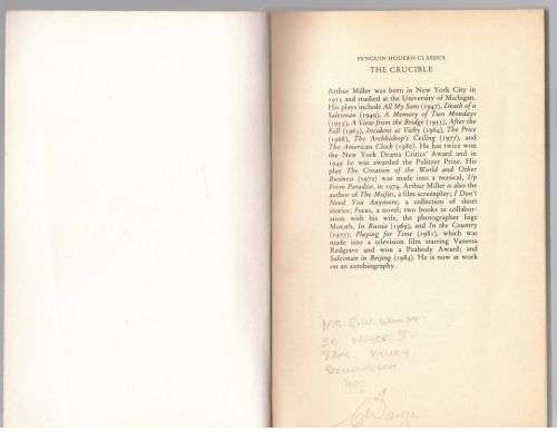 The Crucible -- Arthur Miller
