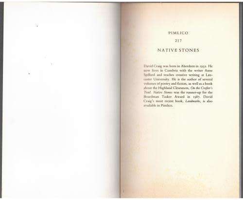 Native Stones: A Book about Climbing -- David Craig