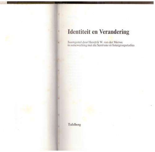 Identiteit en verandering (sewe opstelle oor die Afrikaner vandag) -- Hendrik W. Van der Merwe