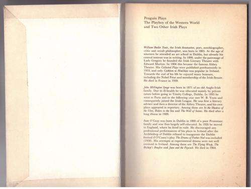 The Playboy of the Western World and Two Other Irish Plays -- Synge, Yeats, O`Casey