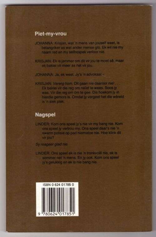 Piet-my-vrou en Nagspel [2 toneelstukke] -- Chris Barnard