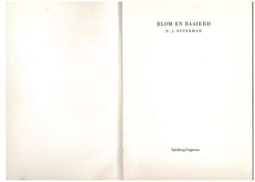 Blom en baaierd -- D. J. Opperman