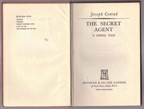 The Secret Agent: A Simple Tale -- Joseph Conrad