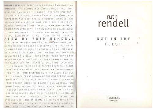 Not in the Flesh -- Ruth Rendell