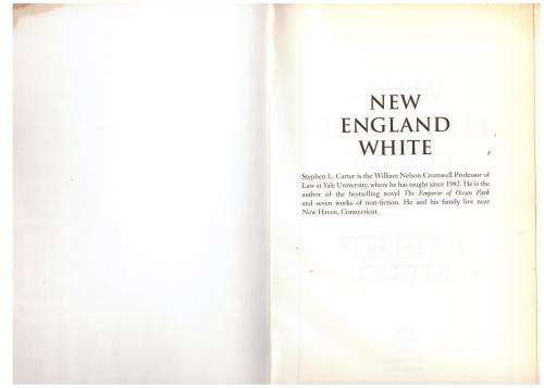 New England White -- Stephen L Carter