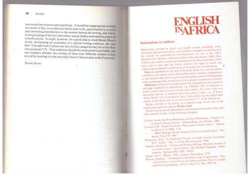 English in Africa - Vol. 17 No. 1 (1990)