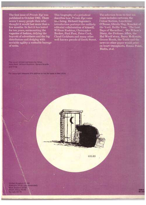 The Life and Times of `Private Eye`, 1961-1971 -- Richard Ingrams [Editor]