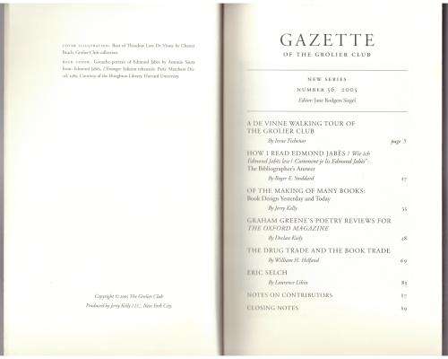 Gazette of the Grolier Club, New Series, Number 56, 2005