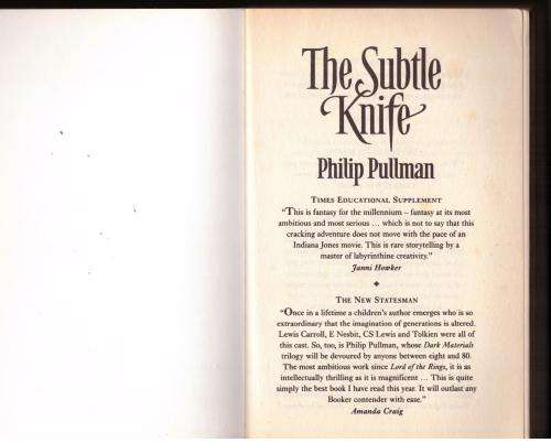 The Subtle Knife (Book 2 His Dark Materials trilogy) -- Philip Pullman