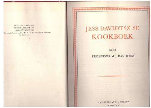 Jess Davidtsz se kookboek -- M. J. Davidtsz
