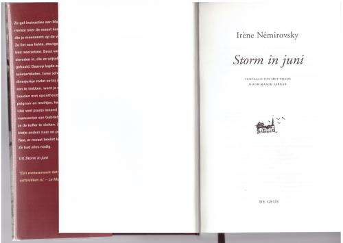 Storm in juni -- Irène Némirovsky