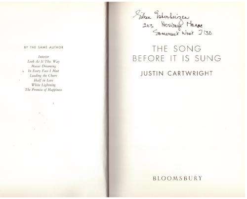 The Song Before It Is Sung: A Novel -- Justin Cartwright
