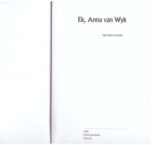 Ek, Anna van Wyk -- Pieter Fourie