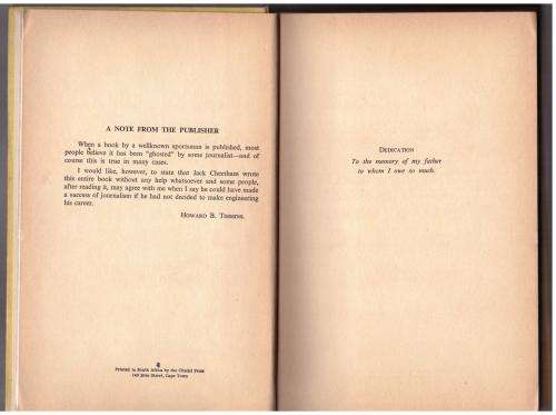 Caught By The Springboks: An Account of the SA Cricket Tour-- Jack Cheetham **SIGNED**